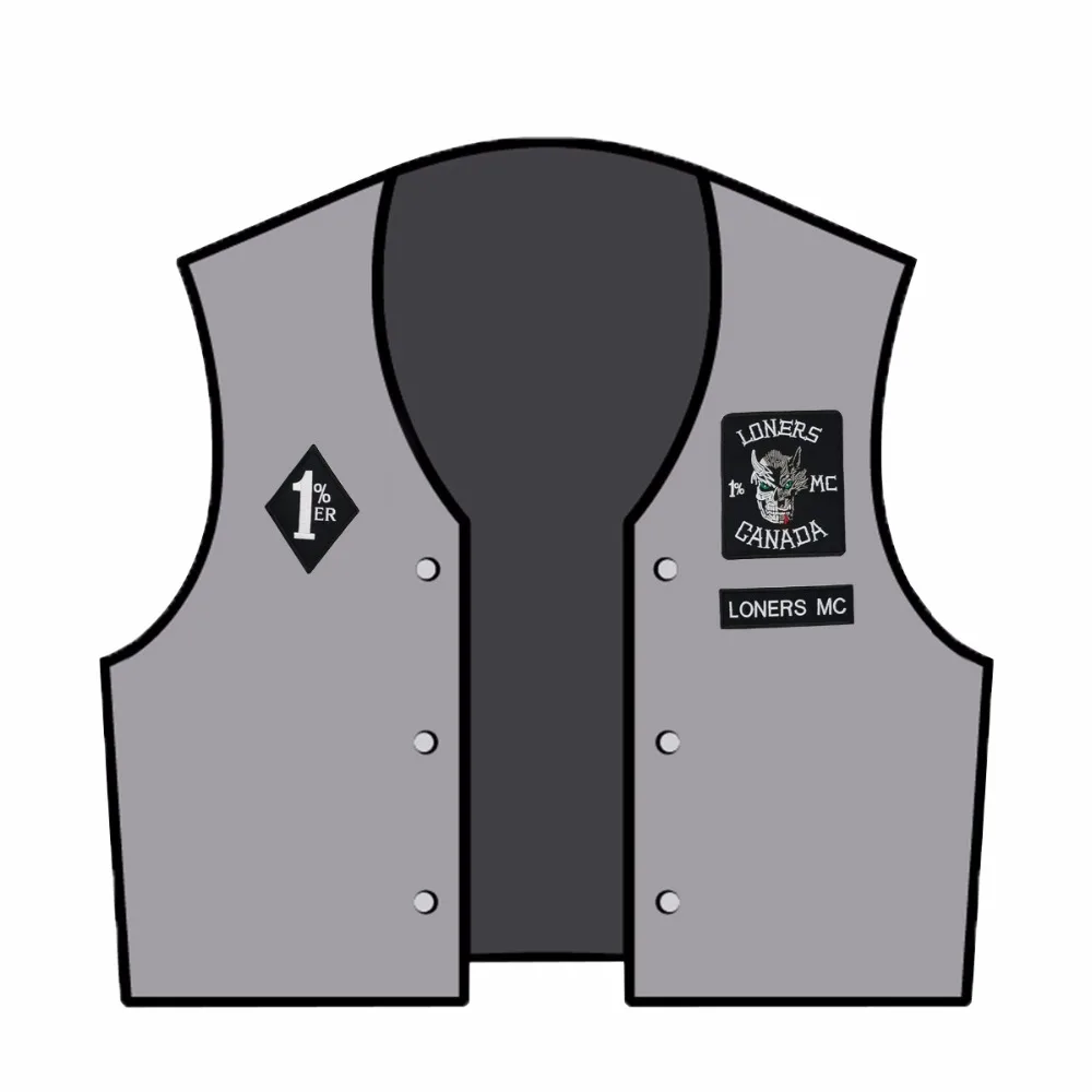 G0623 Full SET LONERS NOMADS MC 1% Embroidered Biker Patch Motorcyle Biker Vest Jacket Large Back Patch 7 pcs Set Free shipping (7)