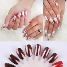 Сексуальная розовое золото ногтей зеркало порошок Блеск Chrome порошок Книги по искусству украшения P