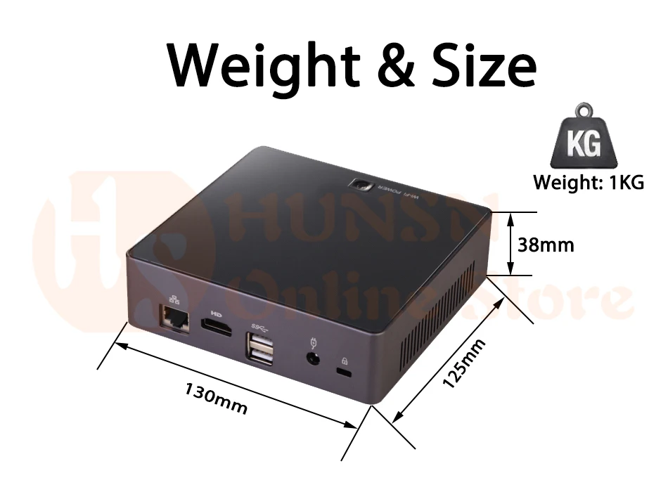 Fanless Mini PC I5 8250U I7 8550U HUNSN BA02 (02)