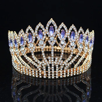 

Crystal Queen Tiara Crowns Top Wedding Bridal Tiaras and Crowns Bride Diadem Women Prom Hair Ornaments Head Jewelry Accessories