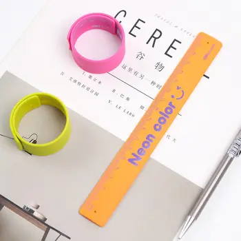 

Coloffice Creative stationery cute children colorful silicone ruler Cute Rotating curved hand ring ruler / pat ruler 19cm 1PC