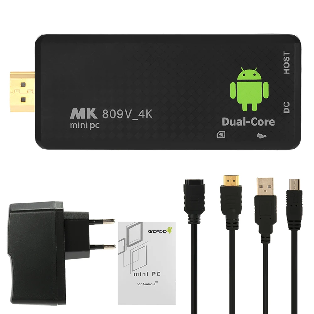 MK809 Характеристическая вязкость полимера Android 5,1 ТВ ключ RK3229 Quad-Core 1G8G UHD 4K HD мини-ПК с системой андроида и ТВ Miracast/DLNA H.265 WiFi смарт-медиа-плеер