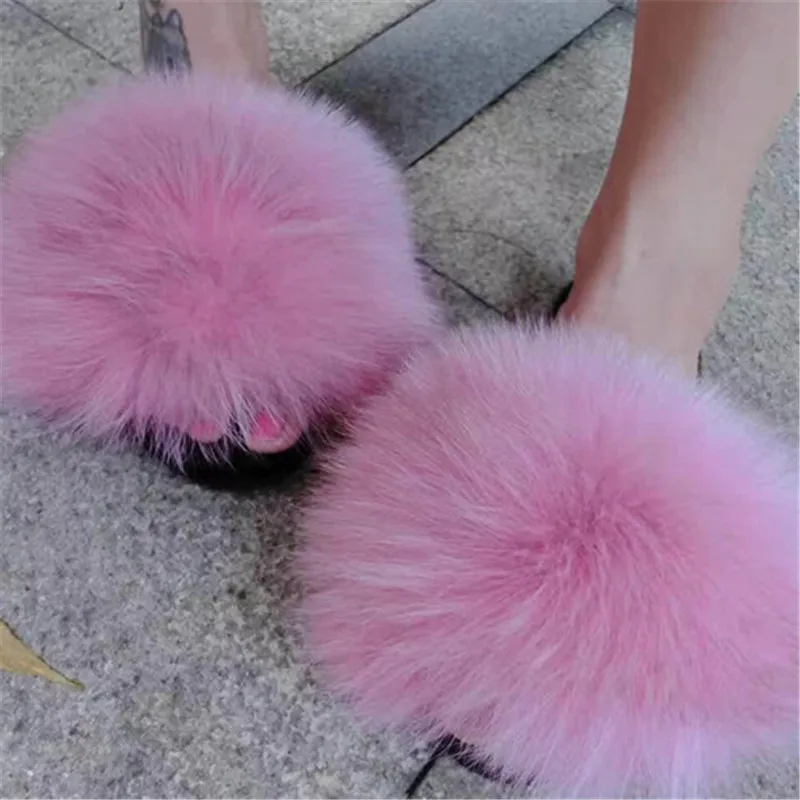 Pantuflas de peluche de Punta Abierta Pisos Casual Zapatos de Mujer  Gladiador Lujo sandalias de Las Mujeres 2017 Nueva Piel Cubierta Flip Flop  Mujeres Lazy zapatos|fuzzy slippers|slippers open toeindoor shoes women -