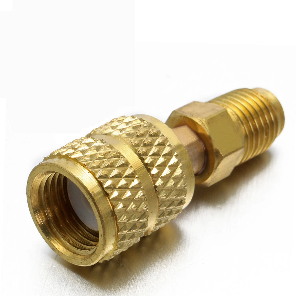 1 Adaptador latón para aires acondicionados, conector R410a macho de 1/4 pulgadas a hembra SAE de 5/16 pulgadas, manguera de carga para bomba de vacío|Piezas - AliExpress