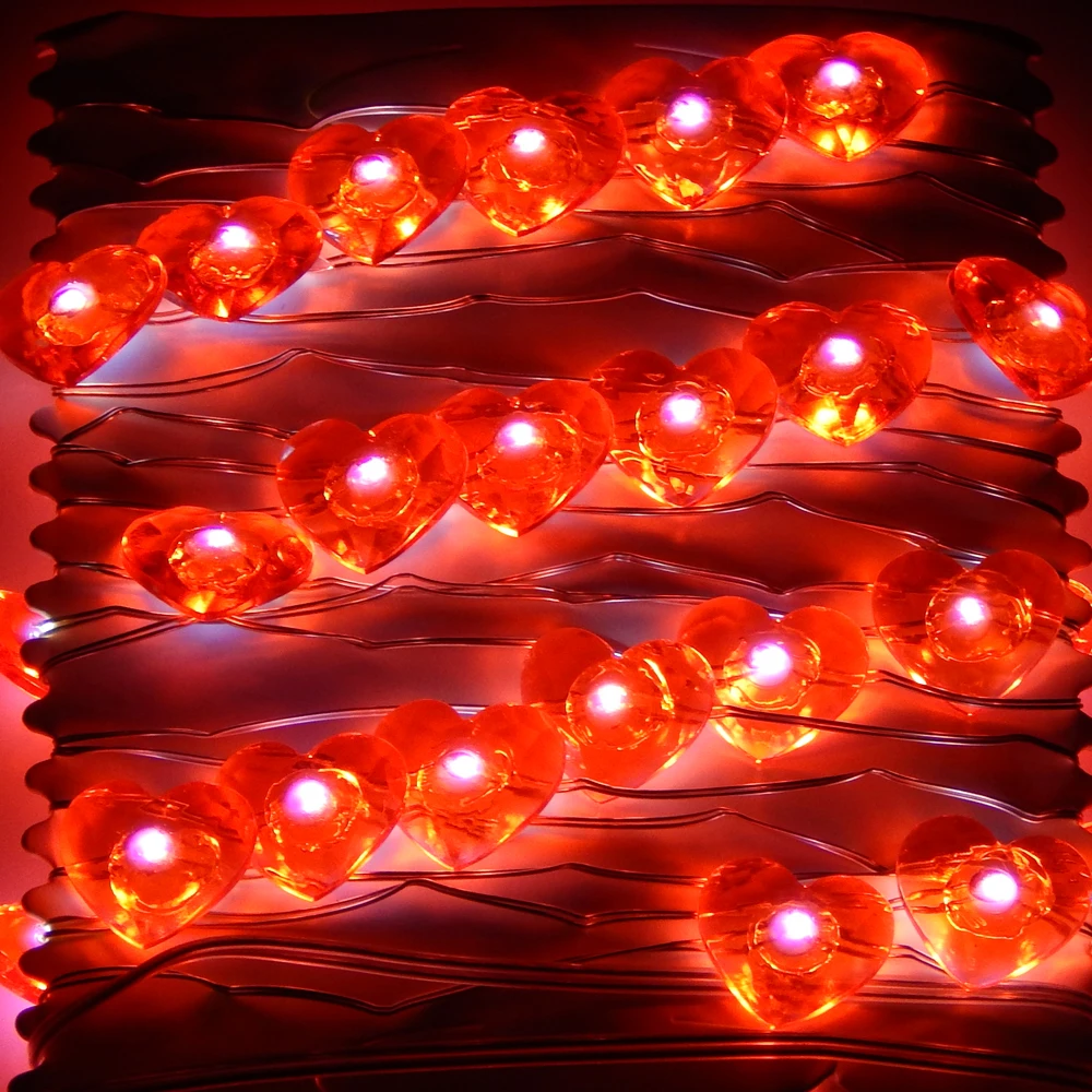 3 м 40 светодиодов Батарея LED форме сердца огни строки Звездное гирляндой для мамочек День святого Валентина свадебная вечеринка украшения