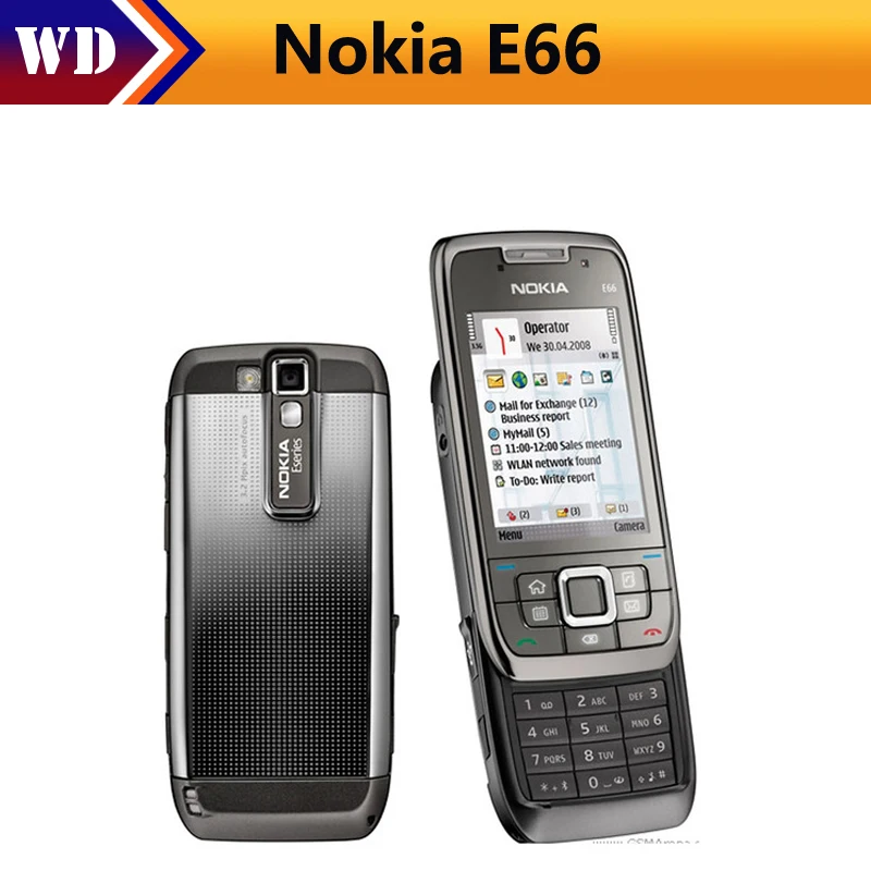 

Unlocked Nokia E66 Cell Phone 3G WIFI Bluetooth 3.2MP Camera cheap nokia E66 Slider Mobile Phone