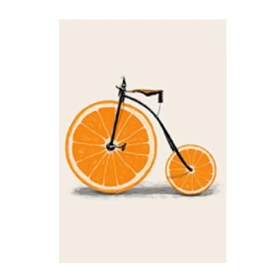 Абстрактная Мода велосипед Лимон Апельсин фрукты печать холст картины Кухня Декор скандинавские поп плакаты минималистичные настенные художественные картины - Цвет: fruit bike 2