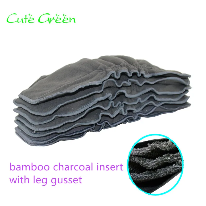 

5pcs bamboo charcoal insert for reusable baby diapers muslin nappy;high absorbency diaper cover liner reusable nappy insert