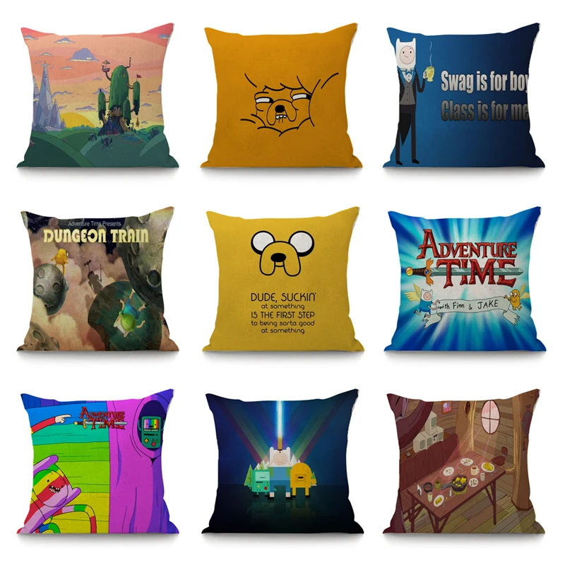 

Adventure time poster pattern cushion cover 45x45 decorative pillowcase sofa seat chair cushions home decor