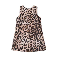 Платье для девочек с леопардовым принтом; Vestidos; детские зимние платья для девочек; robe princesse enfant Fille; костюм без рукавов для девочек; От 2 до 10 лет