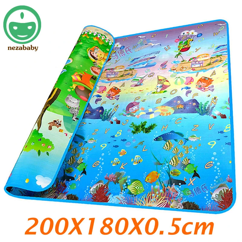 Tapis De Jeu Pour Enfants De 2 Metres Grand Tapis De Jeu Double Face Pour Nouveau Ne Px02 Aliexpress