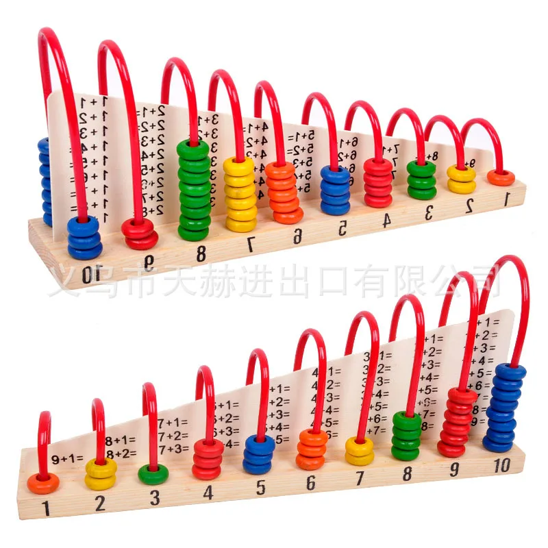 

Montessori educational toy materials Wood Children Preschool Teaching Aids Counting and Stacking Board Wooden Math Toy W107