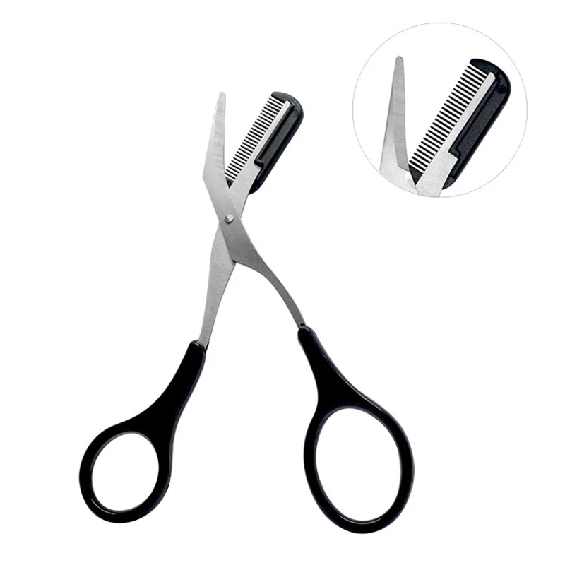 

Stainless Steel Silica Gel Eyebrow Scissors Nose Hair Eyelids Stickers Scissors Beauty Makeup Tool MSI-19