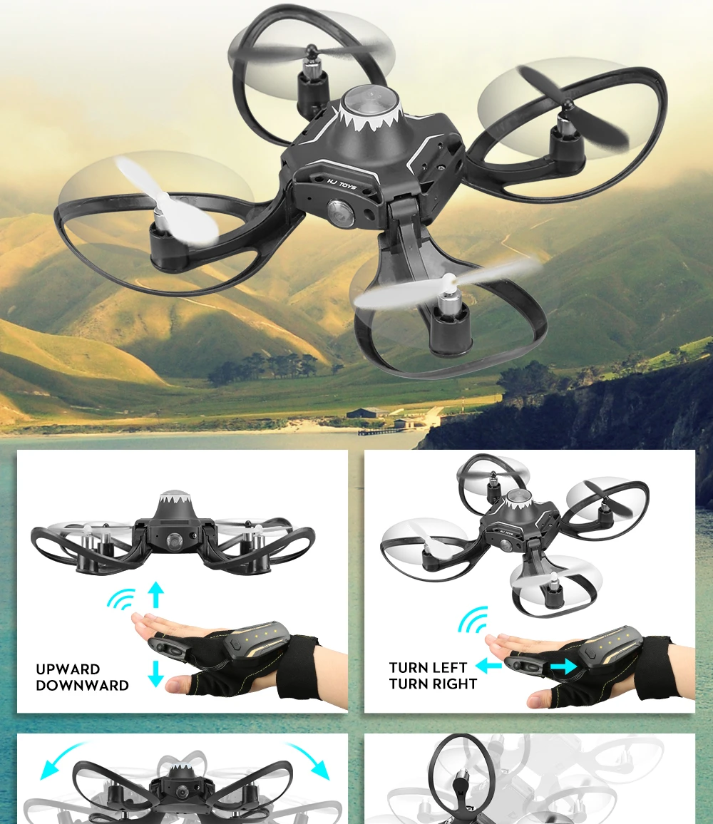 WiFi летательная камера мини дроны x Pro воздушная перчатка для фотосъемки зондирование RC вертолеты простой складной портативный дистанционный Квадрокоптер