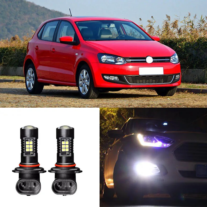 2 шт. светодиодные дневные ходовые огни Canbus 9005 3030 21SMD для VW Polo 2006 2011|Сигнальная