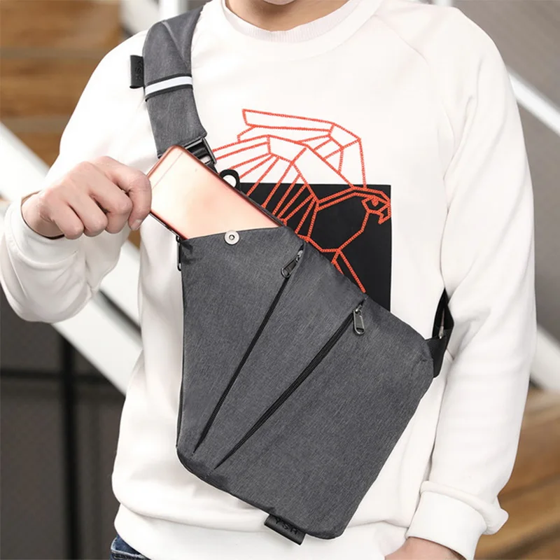 

SHUJIN Storage Gun Bag Men's And Women's Chest Bag Messenger Sports Wasit Multi-function Personal Shoulder Anti-theft Bag 2019