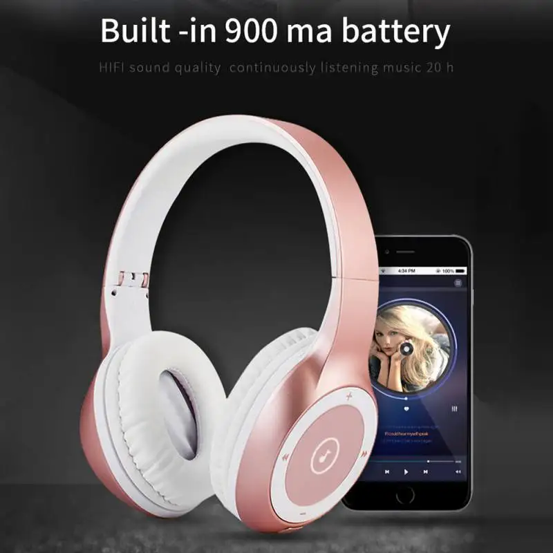 T8 стерео Hi-Fi наушники Bluetooth 4,2 спортивные наушники MP3 Беспроводной гарнитура Поддержка TF карты с 900 mAh большой ЭЛЕКТ