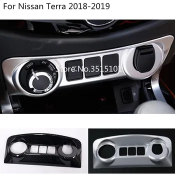 

Car ABS Matte/Carbon Fibre Control Socket Charge Cigarette Smoke Lighter Switch Frame Lamp Trim For Nissan Terra 2018 2019 2020