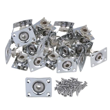 

Yibuy 50 x Chrome Rectangular Guitar Jack Plate & Socket for Guitar