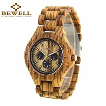 BEWELL мужские деловые деревянные кварцевые часы водонепроницаемые светящиеся указки Элегантные наручные часы Relogio Masculino 116B