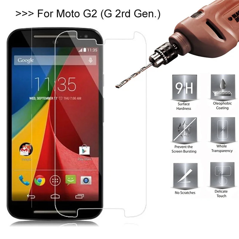 

Tempered Glass Screen Guard For Motorola Moto G+1 G2 XT1063 XT1064 XT1068 XT1069 G LTE(2nd Gen) XT1072 Screen Protector