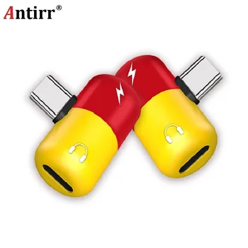 

Dual Headphone Jack Type-c Adapter 2 In 1 Audio Charger For Samsung S8 Note 9 Splitter Audio Converter For Xiaomi Mi8 Chraging