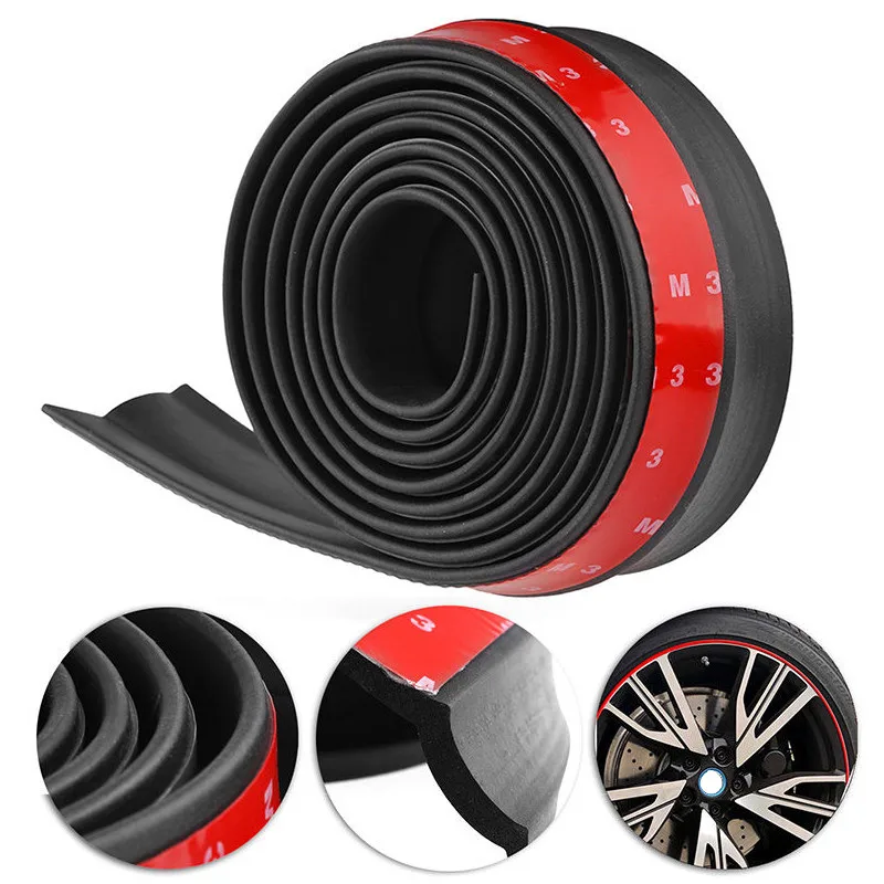 

Mayitr 2.5M*6CM Car Front Bumper Lip Splitter Body Trim Spoiler Protector Universal Fitment For Most Cars
