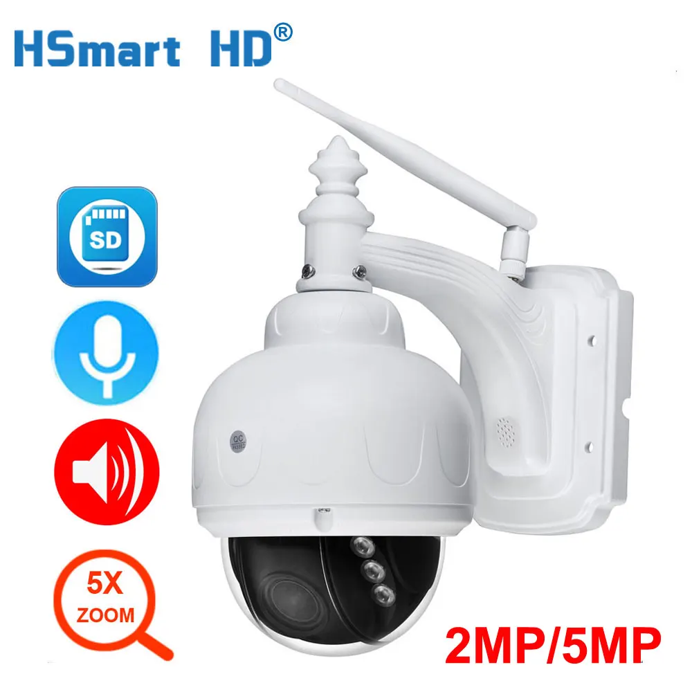 

Super HD 5MP PTZ Speed Dome WIFI IP Camera 1080P Outdoor 5X Optical Zoom Lens Wireless SD card Onvif Camera IR 40m Two Way Audio