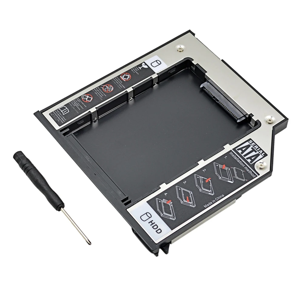 Для Dell E6310 E6400 E6500 E6410 E5400 M2400 M4500 Pro OptiBay Алюминий 2nd HDD Caddy 9,5 мм SATA3.0 2," SSD чехол Корпус для жесткого диска