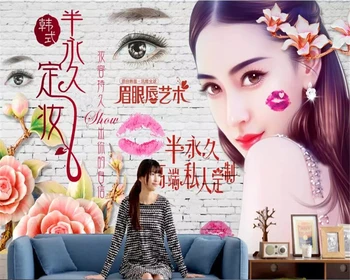 

beibehang wallpaper for walls in rolls Hand-painted beauty beauty Korean semi-permanent tooling photo wallpaper wall Mural 3d