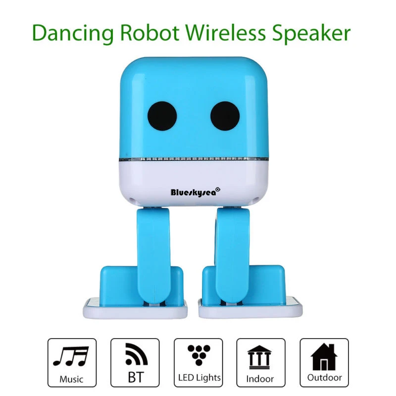 

Bueskysea F-666 Electronic Smart Robot Blue Bluetooth Wireless Speaker With Dance Music Colorful LED Lights Mini Outdoor/Indoor