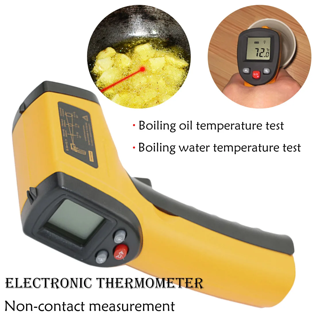 Ручной цифровой бесконтактный термометр инфракрасный пирометр ИК лазерный измеритель температуры точечный пистолет-50~ 380C