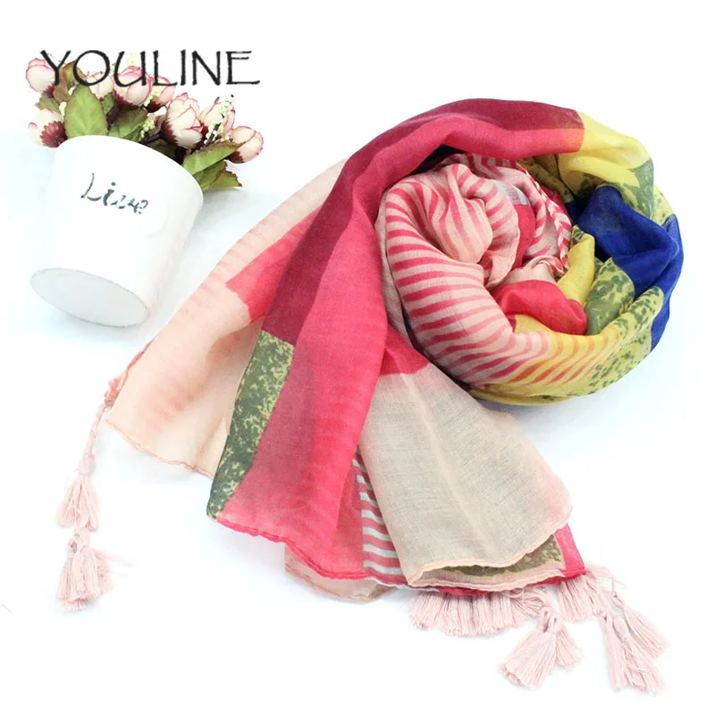 

YOULINE New Summer Scarf for Women Luxury Brand Pashmina Scarf Wrap Wool Scarf Women Bandana Muslim Hijab Shawl
