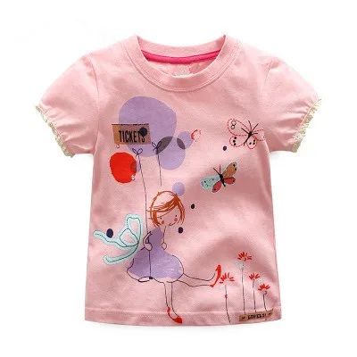 VIDMID/Новинка; футболка для маленьких девочек; летняя одежда; повседневные хлопковые топы для детей; футболки для девочек; одежда для детей; футболки с короткими рукавами