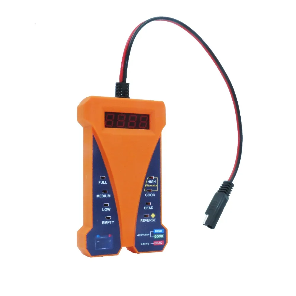 

MOTOPOWER ORANGE 12V Smart Digital Battery Tester Voltmeter Alternator Analyzer with LCD and LED display for car motorcycle Boat