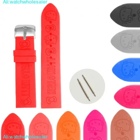 24mm Red Funny Cartoon Silicone Jelly Rubber Lady Watch Band Straps WB1085M24JB