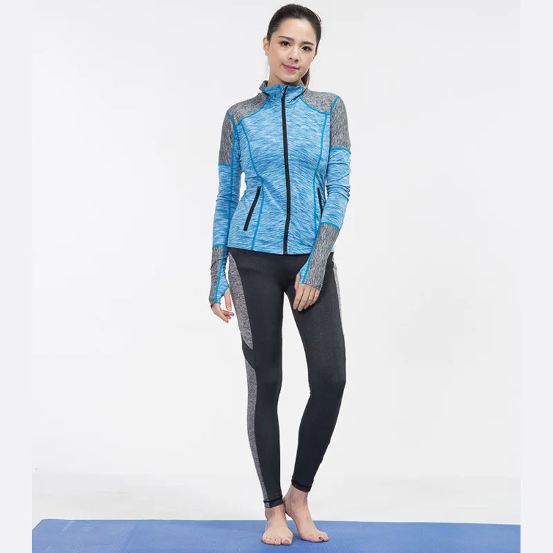 

Women Yoga Sets Tracksuits Running Sportswear Long Sleeve Outdoor Jacket Shirts+ Leggings Set Fitness Suit for Women Autumn