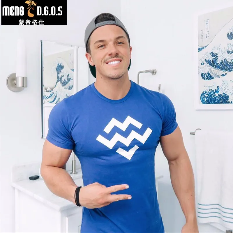 

In the summer tracksuit Gyms t shirt muscle shirt Trends in 2018 fitness cotton brand clothes for men bodybuilding Tee large XXL