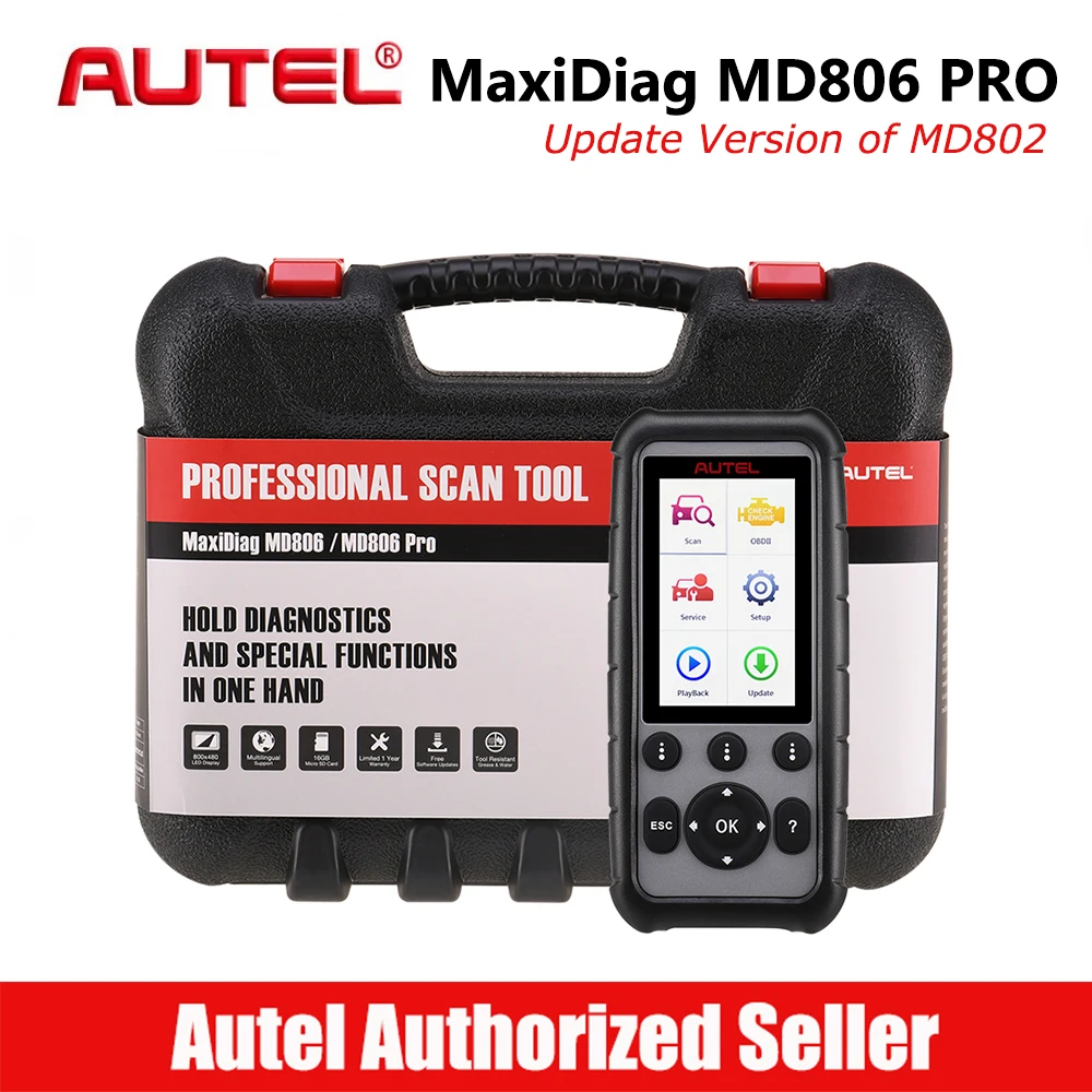 

New Autel MaxiDiag MD806 & MD806 Pro Car Scanner Automotive Diagnostic Tool Auto Scan Tools Diagnoses Scaner PK MD802 MD808