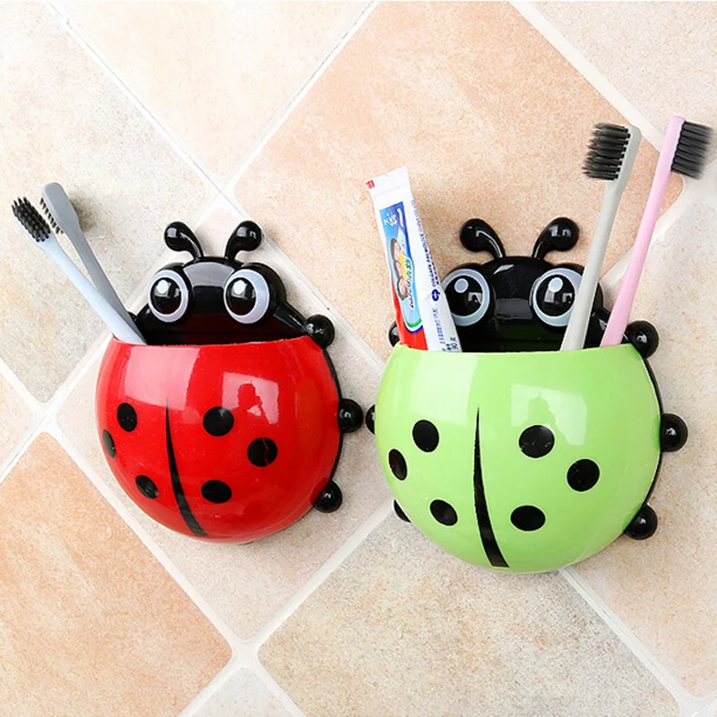 Настенный пластиковый держатель для зубной пасты|ladybird|ladybird toothbrush holderladybird ladybug |