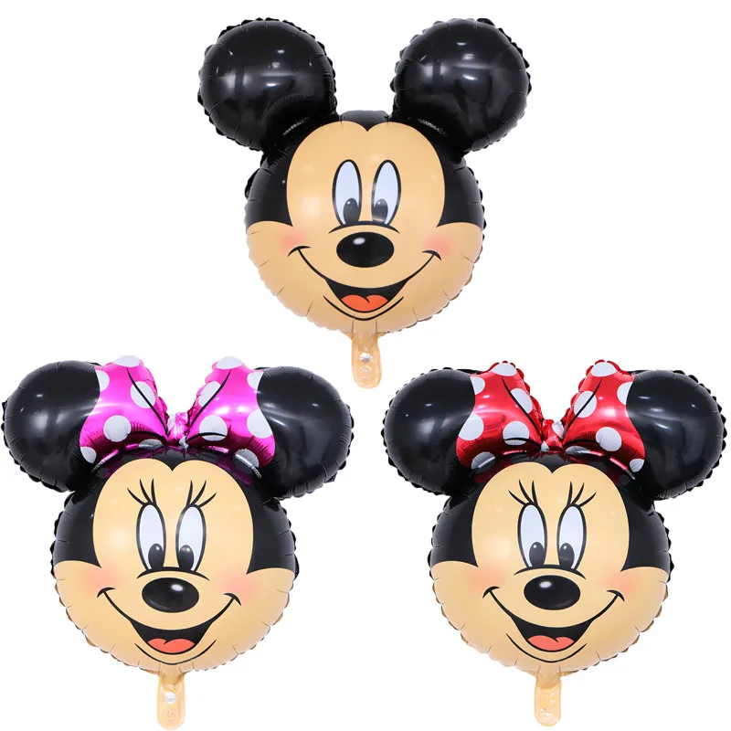 

50pcs/lot 70*60CM Mickey Minnie Mouse Head Balloons happy Birthday Mylar Helium Globos Wedding Party Decoration Foil globos toys