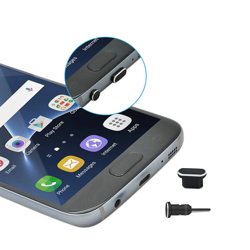1 Set Logam DUST Plug Aksesoris Micro Pengisian Port + 3.5 Mm Earphone Jack Plug untuk Android Samsung Xiaomi LG Ponsel