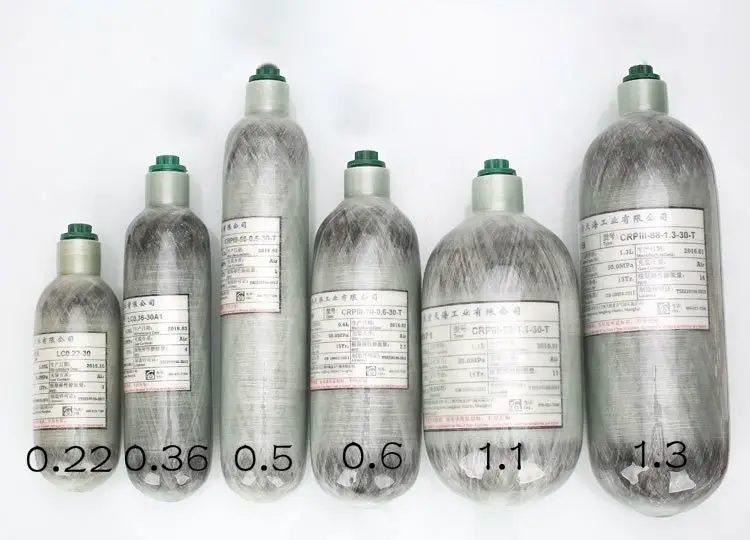 

High Quality SCBA Cylinder Carbon Fiber Cylinder Small Composite Bottle PCP Cylinder 1.1L 1100CC Free Shipping
