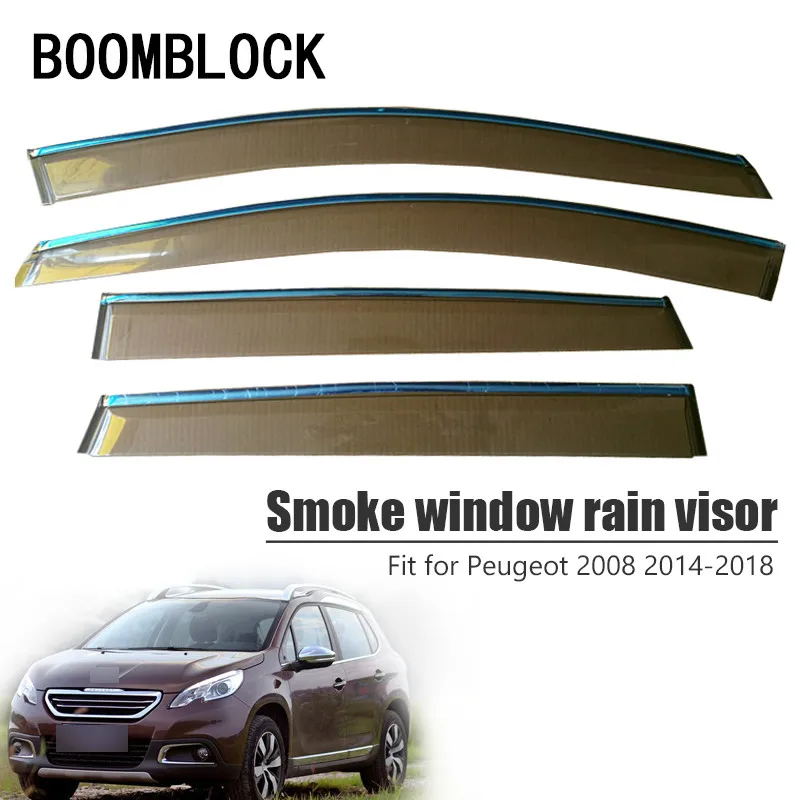 BOOMBLOCK 4pcs 자동차 커버 윈도우 바이저 Sun Rain Wind Deflector 차양 차양 ABS For