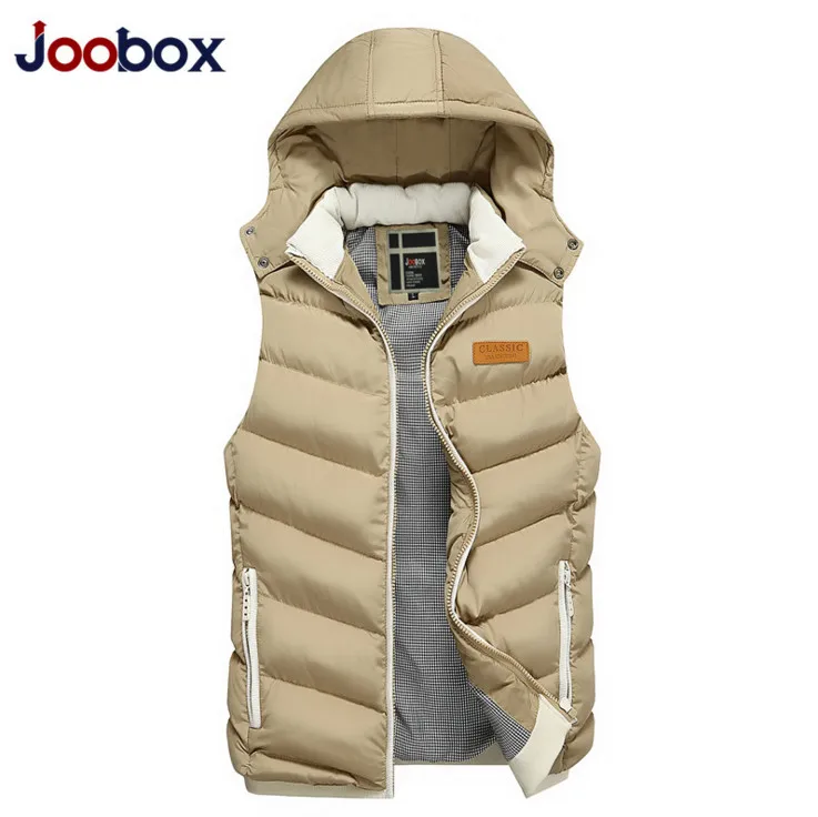 

JOOBOX Brand 2017 New Men Hooded Cotton-Padded Vest Autumn Thickening Warm Mens Jacket Sleeveless veste homme Winter Waistcoat