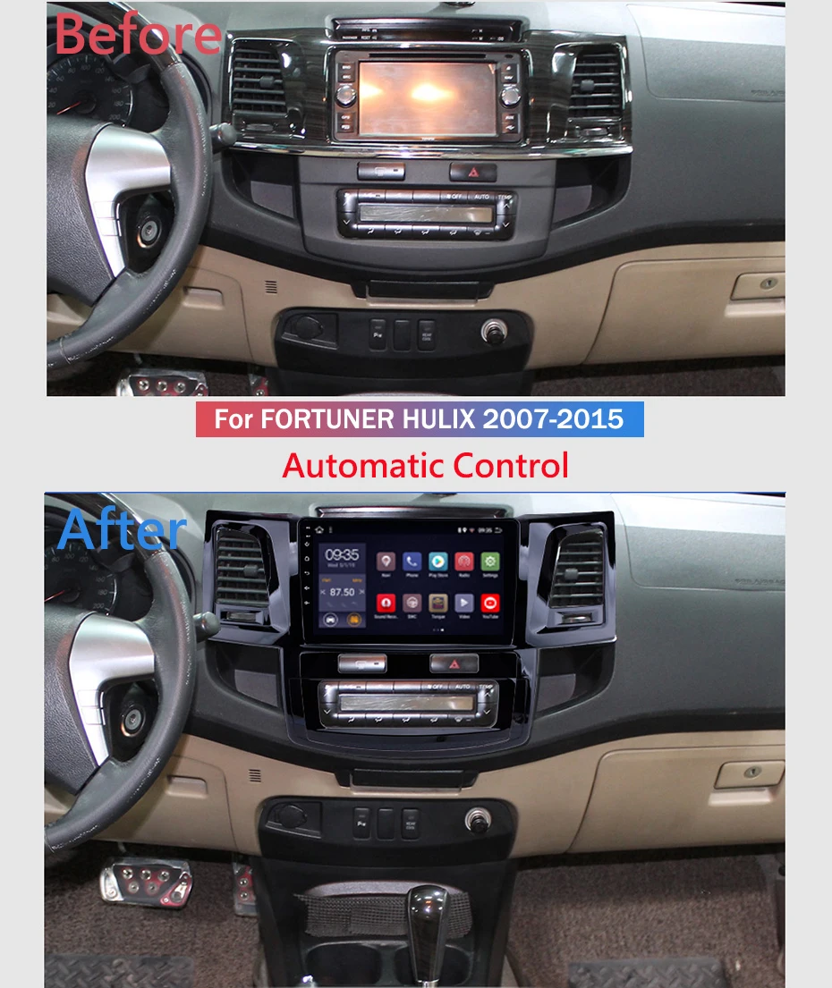 Clearance 9 inch 2.5D IPS HD multi-touch screen Android8.1 2G RAM 32G ROM NAVI with BT USB WIFI SWC for Toyota fortuner hulix 2007-2015 AC 1