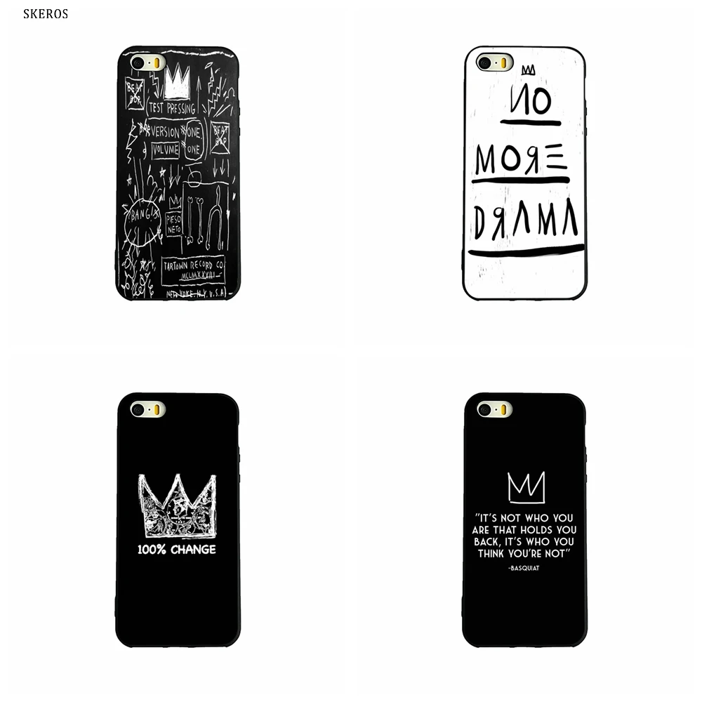 SKEROS Жан Мишель Basquiat Мода телефон Мягкий чехол для Apple Iphone X 5 5S Se 6 S 7 8 6-плюс 6s-плюс