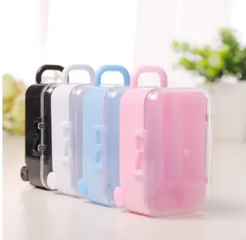 60 pcs Creative Square Colorful Plastic Chocolate Sweet Favor Box Mini Trolley Case Shape Small Objects Storage Jar Container 60 pcs Creative Square Colorful Plastic Chocolate Sweet Favor Box Mini Trolley Case Shape Small Objects Storage Jar Container