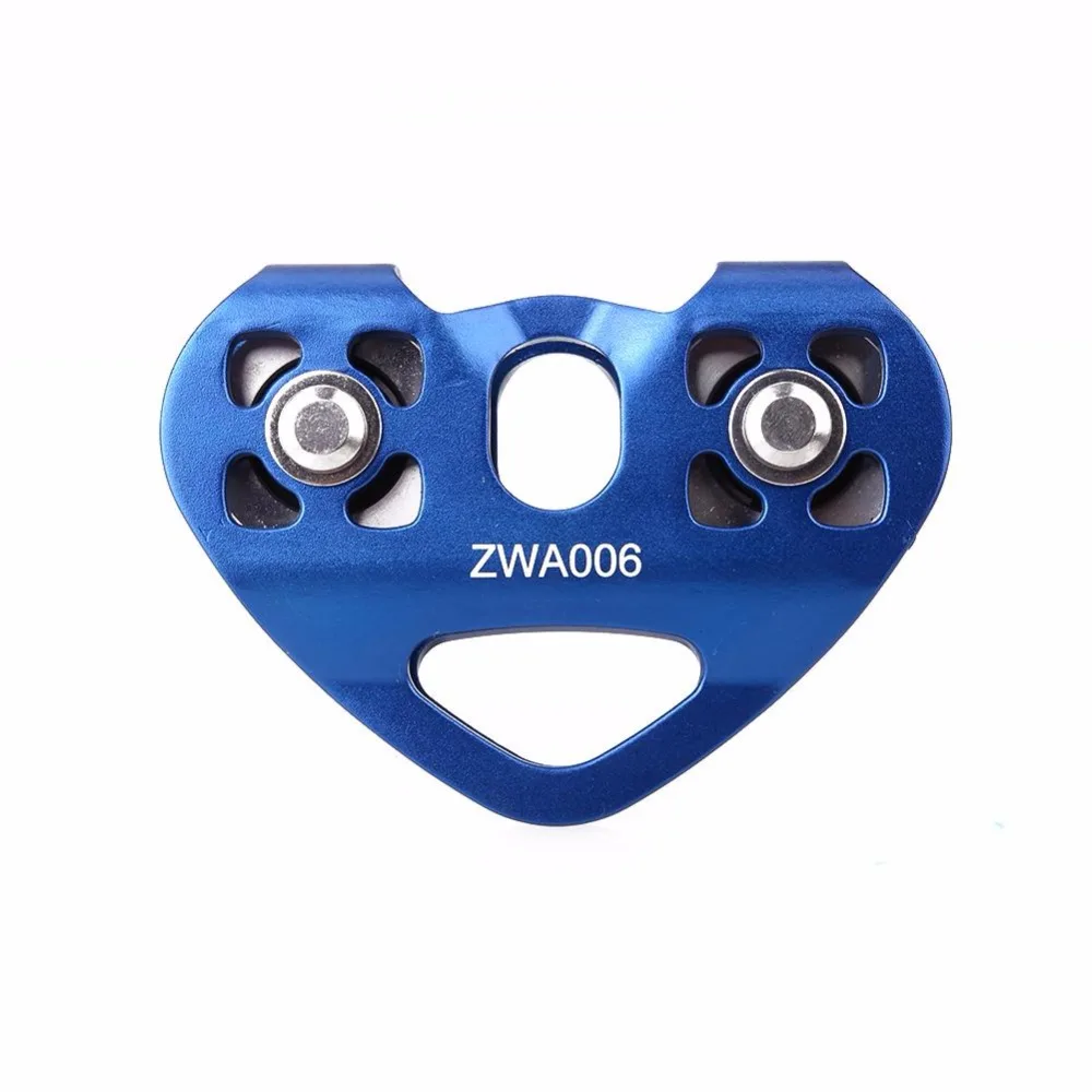 

Climbing Ball Bearing Aviation Aluminum Climbing Rock 24KN Heavy Duty Zip Line Cable Trolley Fast Speed Double Sheaves Pulley