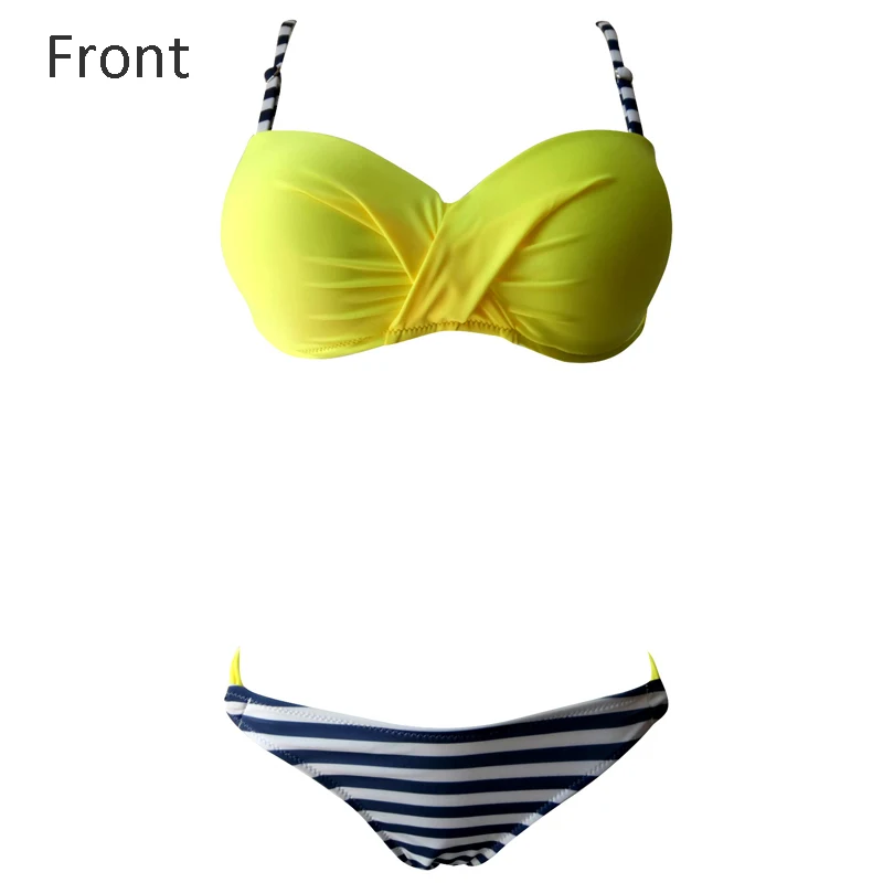 UMLIFE Newest Bikini Swimwear Women Swimsuit Bathing Suit Bikini Set 2017 Thong Bottom Vintage Print Female Beachwear With Pad (8)